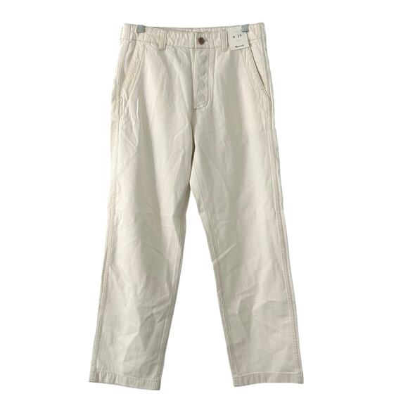 Madewell Men's Patch Pocket Relaxed Fit Button Fly Straight Jeans Ecru 29 New - Picture 2 of 8